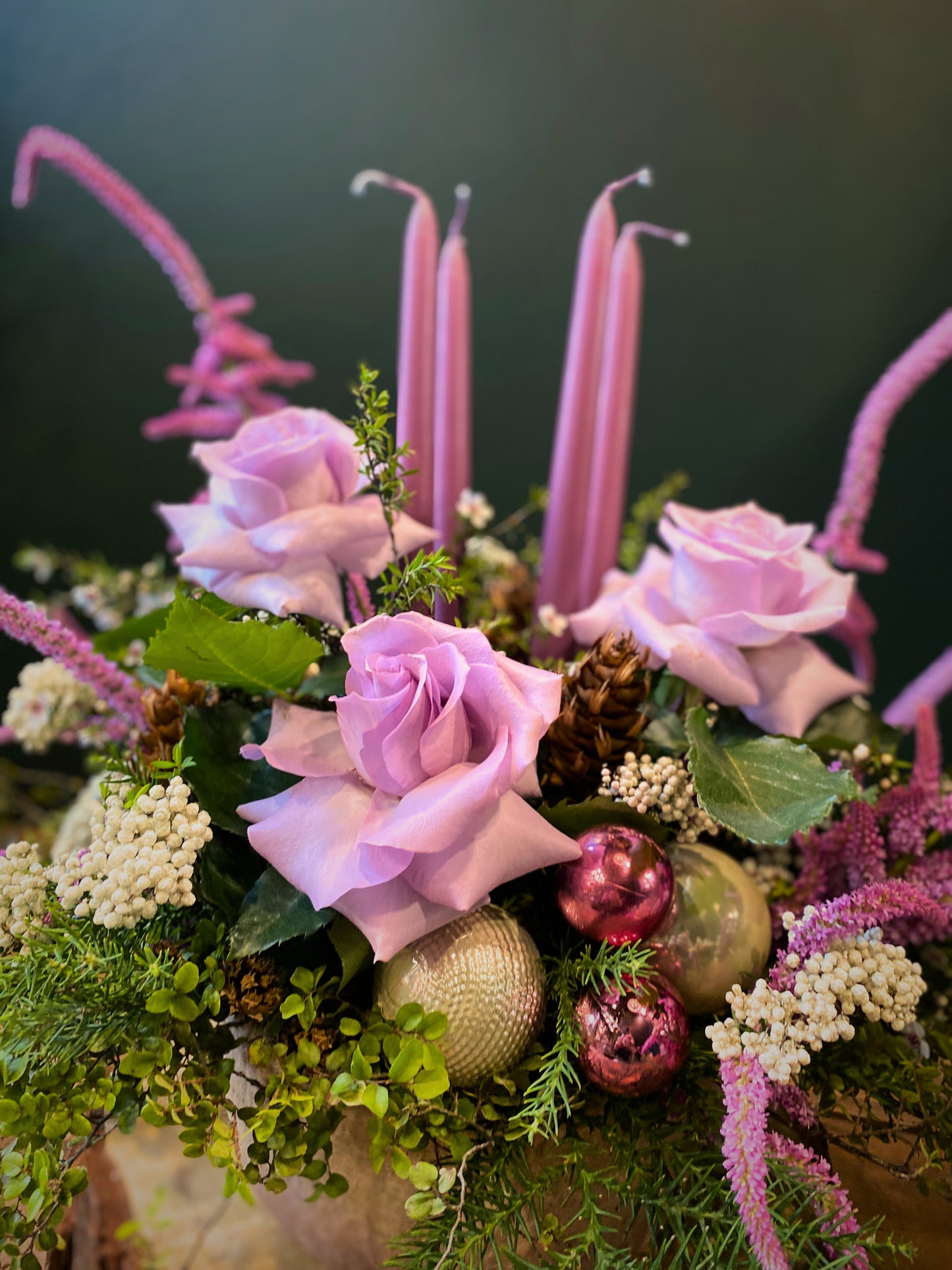 Lilac Noel | Festive Table Arrangement