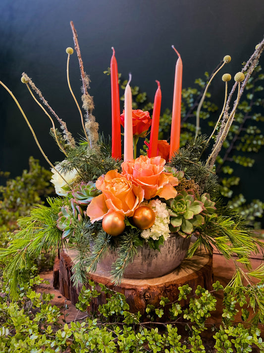 Peach Noel | Festive Table Arrangement