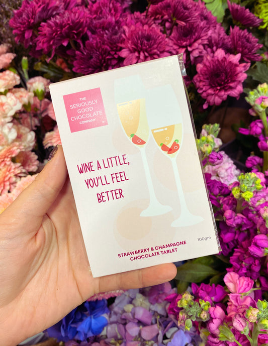 Strawberry & Champagne Chocolate Tablet | Seriously Good Chocolate Company
